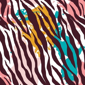 Bright colorful Zebra print African Soul