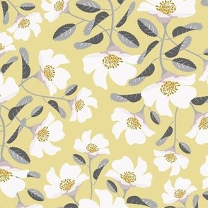 Wild Rosa - Yellow and Grey Geo Floral