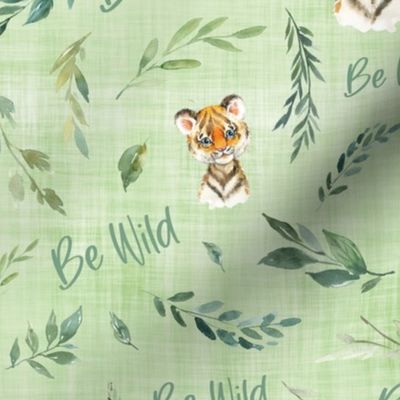 be wild tiger green linen