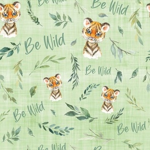 be wild tiger green linen