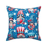 Watercolor patriotic gnomes,independence day red white blue july 4th - blue 