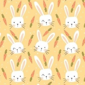 Easter bunnies easter fabric golden smaller scale 