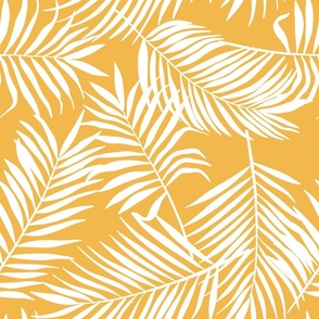 palm leaves on goldenrod