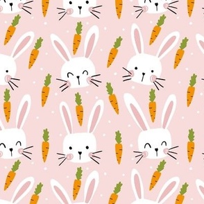 easter bunnies easter fabric blush pink