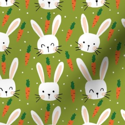 easter bunnies easter fabric green
