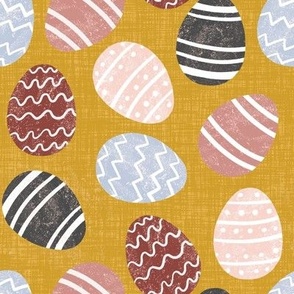 Retro Easter eggs mustard