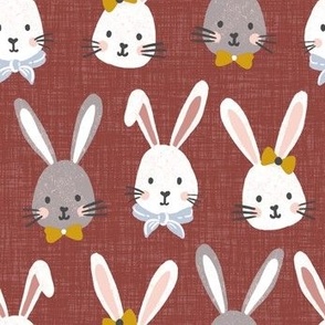 Cute Easter bunnies 22 rust red