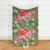 36x54 blanket valentine gnome green