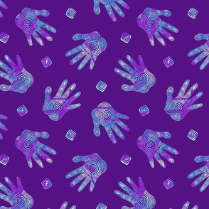 Spiral Hand - Purple + Blue