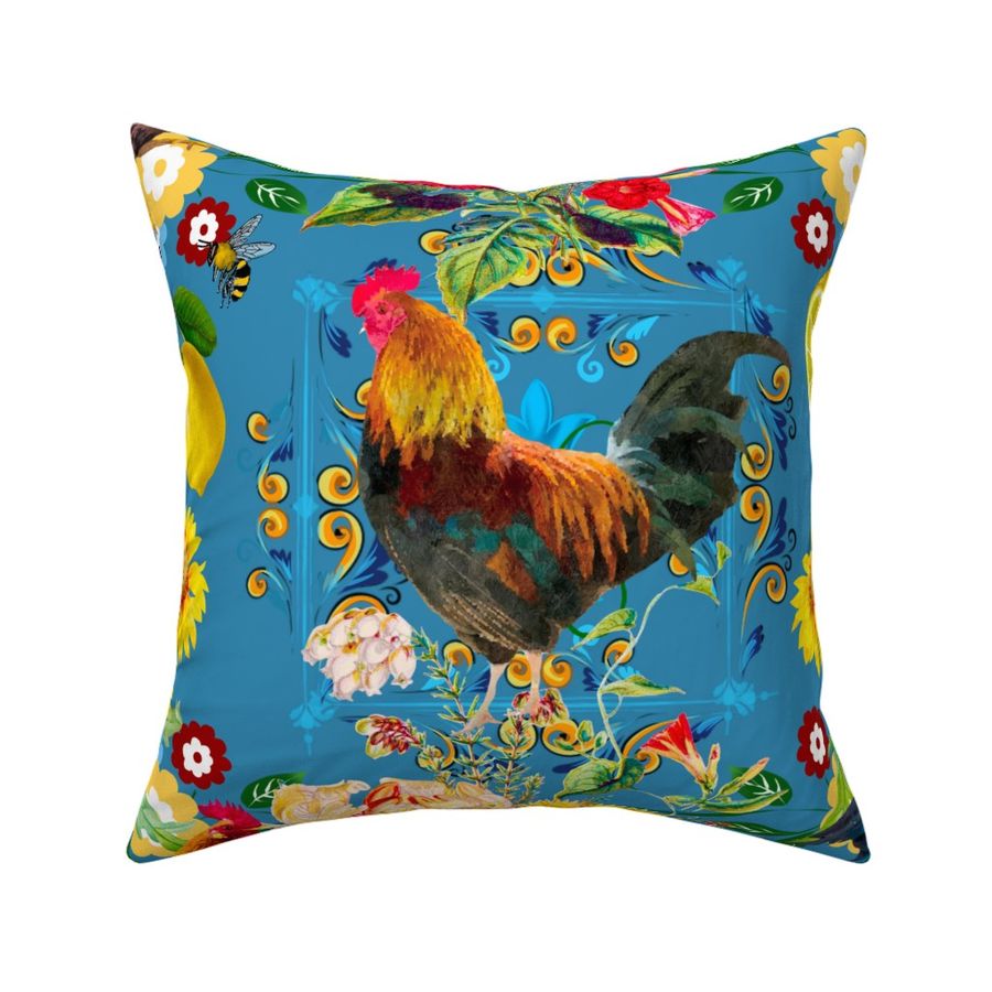 Rooster,farm,birds ,folklore pattern 