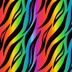 Rainbow Tiger Fabric, Wallpaper and Home Decor