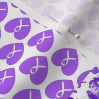 Purple ribbon cheater quilt - 6 inch blocks  - horizontal