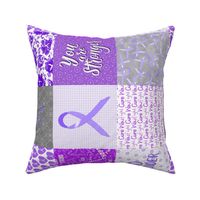 Purple ribbon cheater quilt - 6 inch blocks  - horizontal