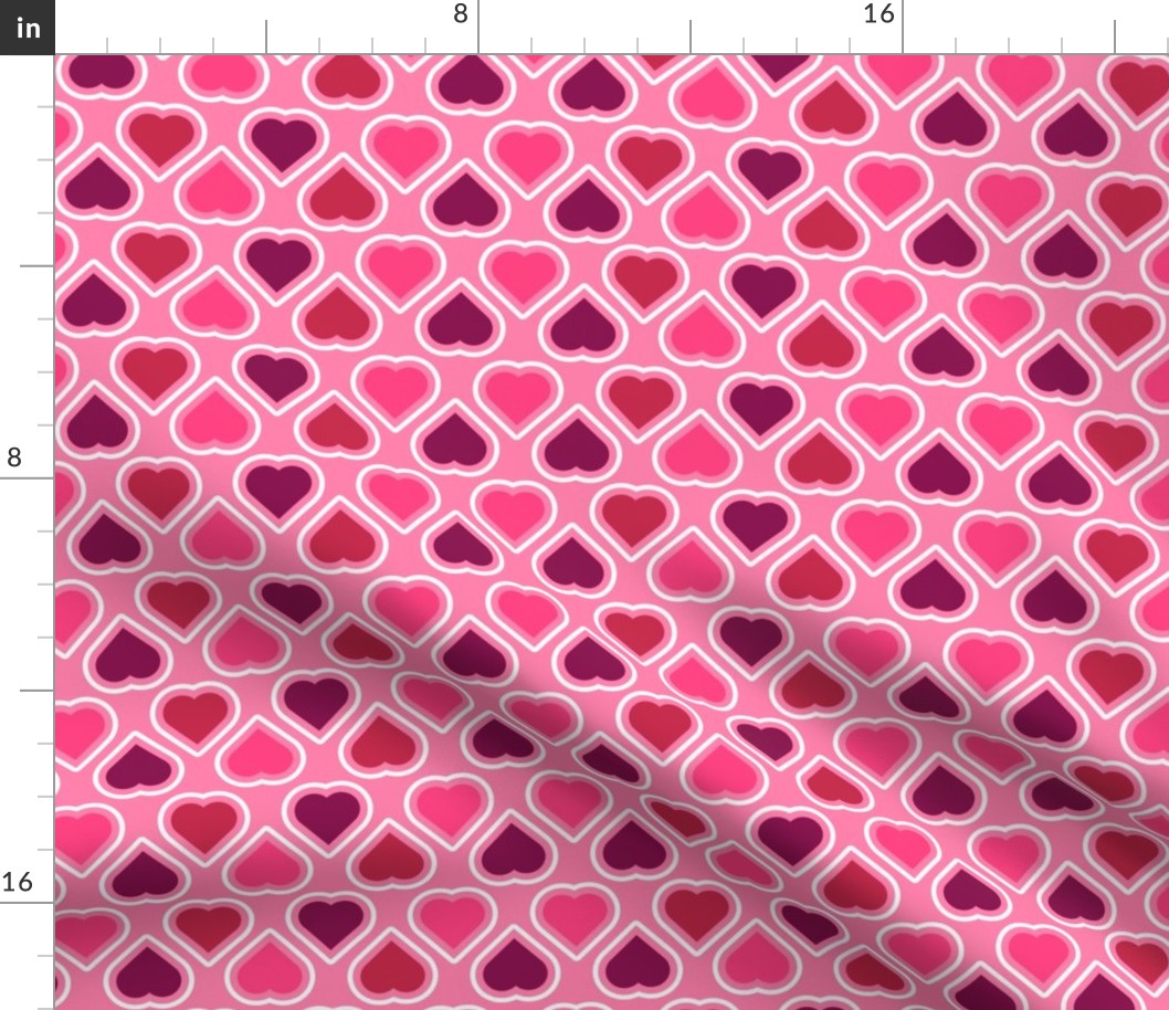 Dog Fabric, Dog Valentines Day Fabric, Dog Bandana Fabric, Hearts, Pink, Red, White