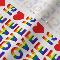 1/2” gay pride love is love rainbow stripes