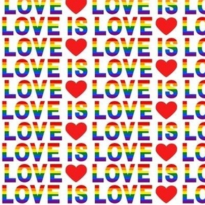 1/2” gay pride love is love rainbow stripes