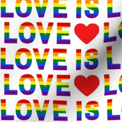 1” rainbow love is love gay pride stripes