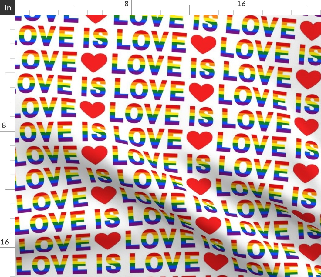 1” rainbow love is love gay pride stripes
