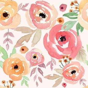 Watercolor roses (peach)