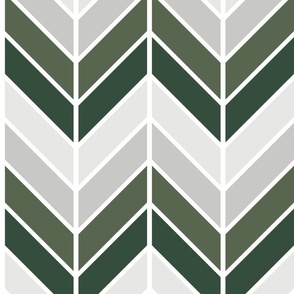 Green and Grey Chevron - 16in