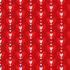 Heart Polka Dot Chain on red 