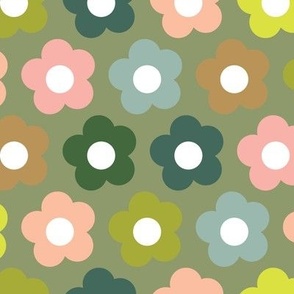 Fricassee* (Midcentury Colors on Sagebrush) || '50s and '60s scandi flowers