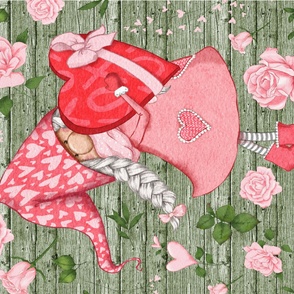 36x54 blanket valentine gnome 