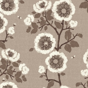 White Peonies - Neutral brown