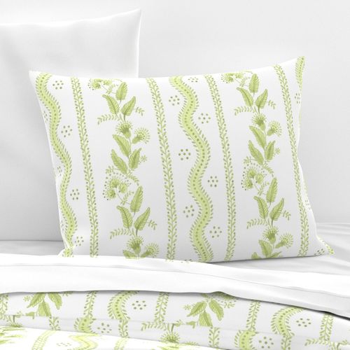 Apple Green on White Emma Stripe