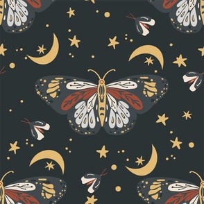 Boho butterfly bohemian night moth ornament