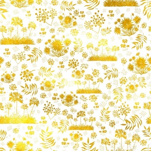 Golden Blossoms: A Pattern of Radiant Flowers