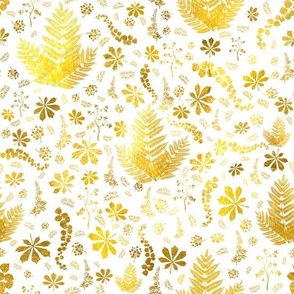 Fancy Golden & White Floral Pattern