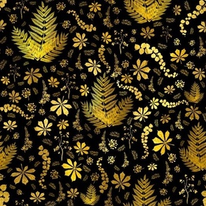 Fancy Golden & Black Floral Pattern