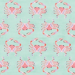 Coral Reef Crabs (dusty mint) medium 