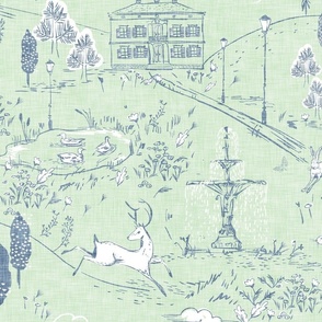 Le Parc Toile (spring green) LRG