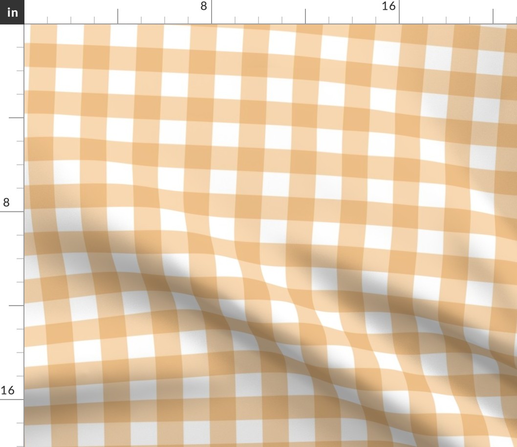 Gingham Fabric- Mustard Yellow- 1 inch- Large Check Fabric- Yellow Plaid- Sunflower- Spring- Easter- Summer- Baby
