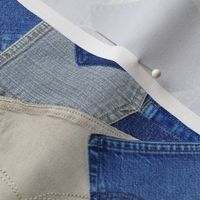 Denim Jeans Pocket Patchwork
