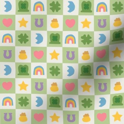 St Patrick's Day Happy Charms Checkerboard
