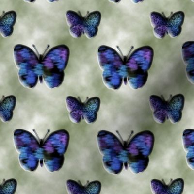 Embossed Blue Butterflies 