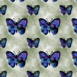 Embossed Blue Butterflies 