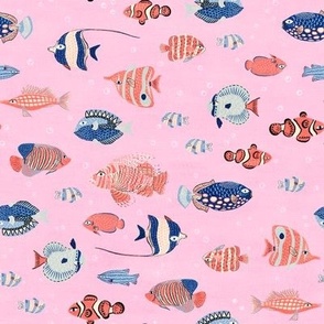 Mod Coral Reef Fishes (cotton candy pink) small