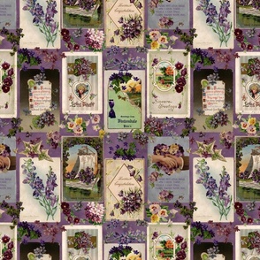 Purple Flowers Antique Postcards