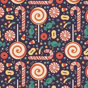 Various Candy Seamless Pattern / Small Scale