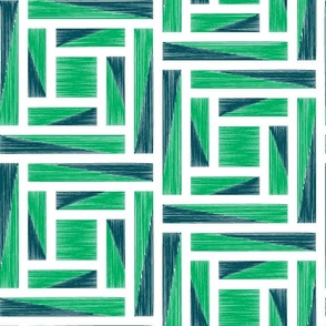 Geo Block Print Green