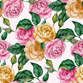 Watercolor rose flower 