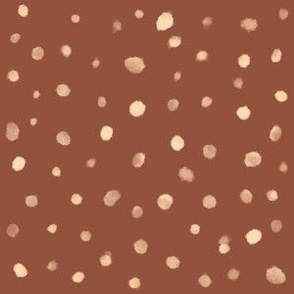 Gold Polka On Chocolate Brown 6x6