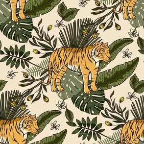 Bengal tiger jungle art