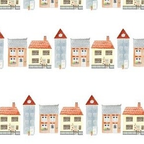 Watercolour houses