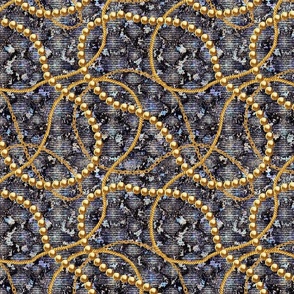 Golden chains with snake print glamour pattern 