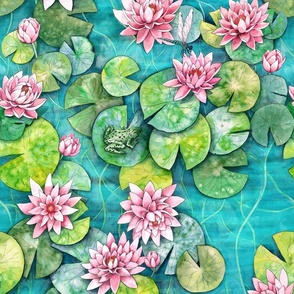 Waterlillies, Waterlilly, Lillypad watercolor